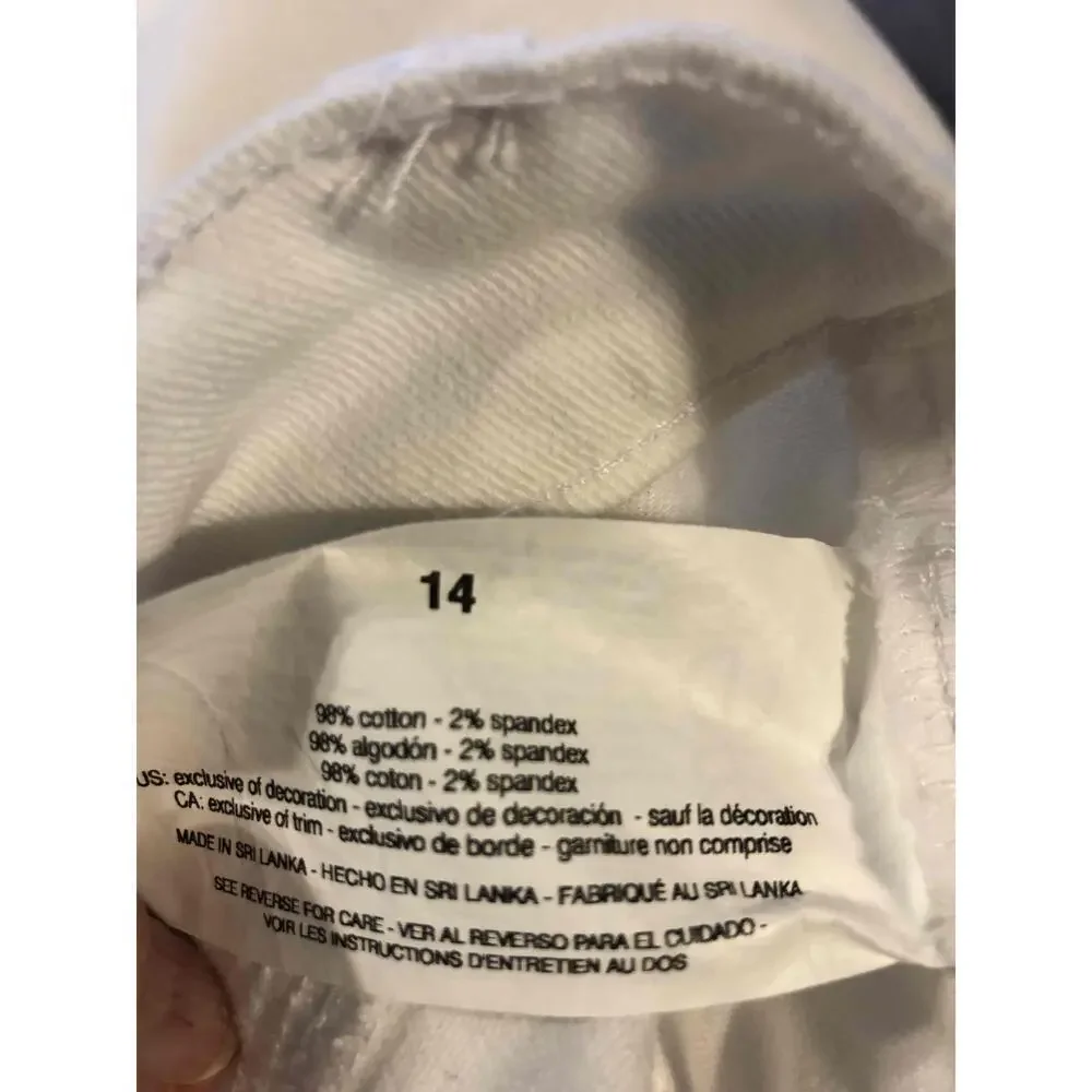 Gloria Vanderbilt White Amanda All Around Slimming Effect Shorts Womens Size 14